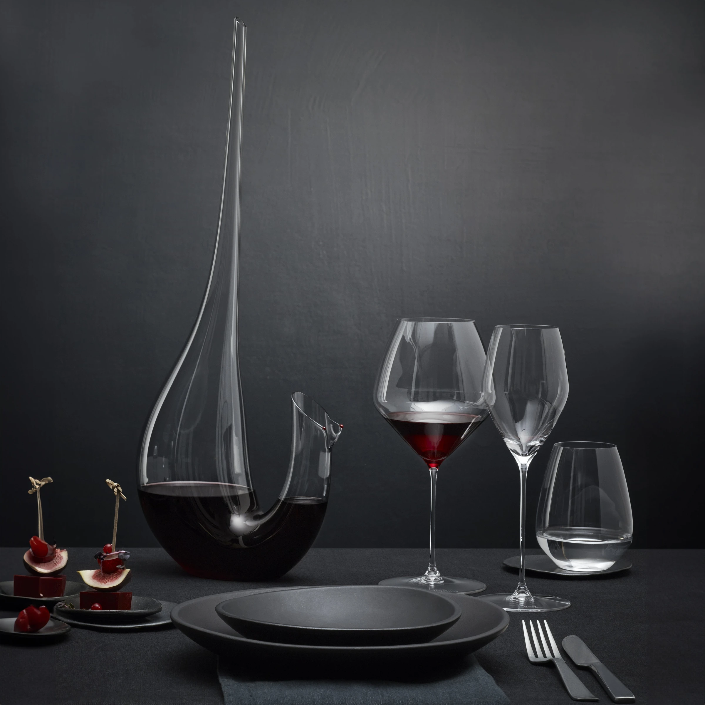 Riedel Veloce kristálypoharak és dekanter, eredeti gyártói fotó